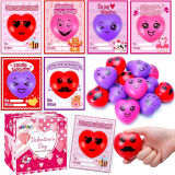 Heart Stress Balls with Valentine Cards –18 Pack