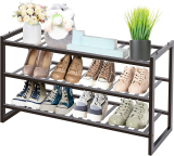  Bamboo Stackable Shoe Organizer￼