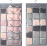  Dual Sided Wall Closet Hanging Organizer Storage with Mesh Pockets￼
