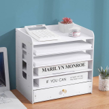 6-Tier Wood Desktop Organizer/Letter Tray File Sorter