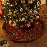  48 Inch Faux Fur Christmas Tree Skirt￼