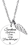  Vintage Angel Silver Heart Wings Necklace￼