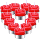Valentines Day Red Rose Tealight Candles12 Pack