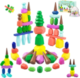  36PCS Wooden Stacking Rocks￼
