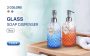 2 Pack 12 Oz Glass Soap Dispenser Set with Rust Proof Stainless Steel Pump￼