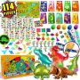  114Pcs Dinosaur Party Favors Toy Assortment for Kids￼
