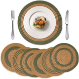  13.5″ Round Woven Placemats Set of 6￼