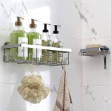  2-Pack Shower Caddy with Hooks, Shower Shelf with Soap Holder￼