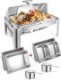  Rectangular Roll Top Chafing Dish Buffet Set￼