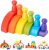 Wooden Rainbow Stacking Blocks Game Toys￼