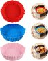 3-Pack Silicone Air Fryer liners, 8.5 Inch Reusable Air Fryer Pot