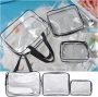 3Pcs Transparent Wash Bag PVC Waterproof Cosmetic Bags Toiletry Bags Storage Bag￼
