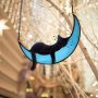  Hanging Cat on Moon Suncatcher￼