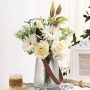  Artificial Roses Flower with Vase￼