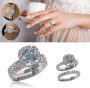 2pcs Full Diamond Ring Set￼
