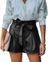 Cute High Waisted Faux Leather Shorts￼