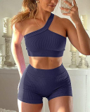 Womens One Shoulder Workout Sets 2 Piece￼