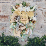  Highland Cow Wreath for Front Door￼