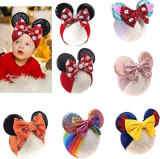  Baby Cute Minnie Ear Knotted Turban￼