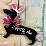  Easter Dachshund Door Hanger￼