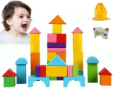 Wooden Multicolour Building Blocks Set￼
