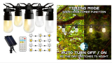 Solar Outdoor String Lights 59FT2 Color in 1 Waterproof Shatterproof 16 LED Bulbs