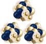  60pcs 12in Navy Gold Confetti Metallic Chrome Balloons￼