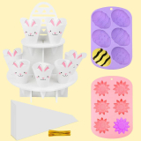 Silicone 6-Cavity Easter Egg Shape Cake Baking Mold Set￼