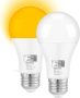 2 Pack Dusk to Dawn Yellow Bug Light Bulbs￼