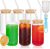 Set of 6 Beer Can Glass With Lids and Straws￼