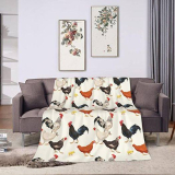  Cute Chicken Printed Blanket￼