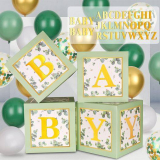 Baby Boxes with 34pcs Letters(A-Z+Baby) for Baby Shower￼