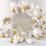108pcs White and Gold Balloons Arch Garland Kit￼
