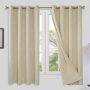 Beige Blackout Curtain Panels￼