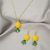 3 Pcs Pineapple Earrings Necklace Jewelry Set￼