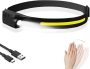 Rechargeable COB 230° Wide Beam Headlight Outdoor LED rechargeable Head Lamps with Motion Sensor 5 Light