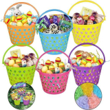 6 PCS Easter Baskets with Handles and 100g Easter Grass