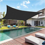 Practical Sun Shade Sails Canopy Black Rectangle UVs Block